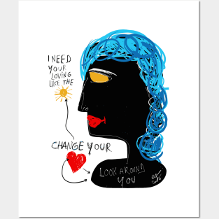 Change your heart graffiti illustration Posters and Art
